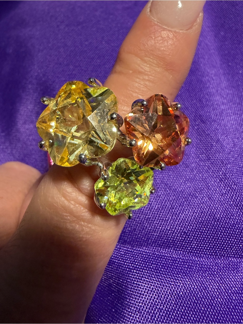 Park Lane Multicolor Crystal Statement Ring Size 8 New